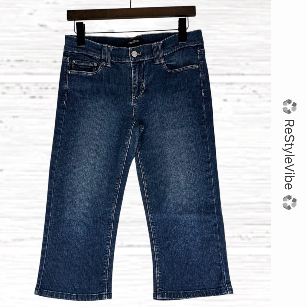 WHITE HOUSE BLACK MARKET Women’s Size 4 Denim Jean Pedal Pusher Style Stretch